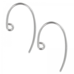 Crochets d'oreilles fil 13mm en Argent 925  x2