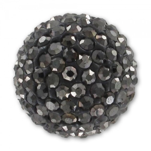 Demi-boule plasticine strass Coréen 20 mm Jet Hematite x1