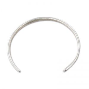 Bracelet jonc en laiton 2 anneaux 58 mm Placage Argent fin vieilli x1