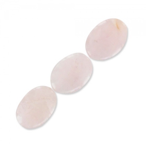 Perle en pierre gemme Quartz Rose olive plate 25x18 mm x1