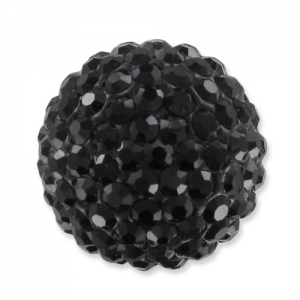 Demi-boule plasticine strass Coréen 20 mm Jet  x1