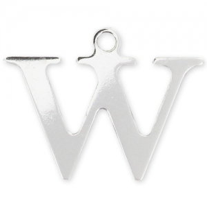 Breloque lettre W - 15 mm en Argent 925 x1