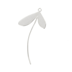 Pendentif feuilles 40 mm Placage argent fin