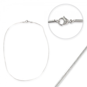 Tour de cou maille serpentine  0.9 mm en Acier inox x 43 cm