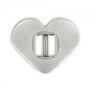 Intercalaire coeur 16x20 mm Placage Argent fin vieilli x1