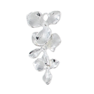 Pendentif grappe de fleurs 32 mm Placage argent fin