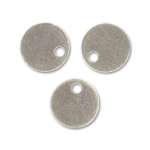 Sequins lisses  8 mm argenté vieilli x10