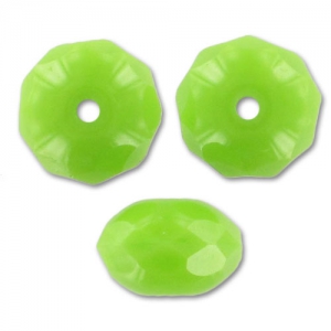 Donuts 9x6 mm Opaque Light Olivine x25