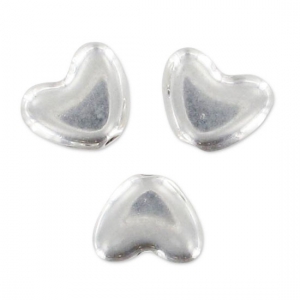 Perles coeurs 5x6 mm Placage Argent fin vieilli x10