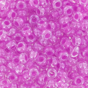 Preciosa Perles rocailles 9/0 2.5 mm - Crystal interieur violet nacrées x20g