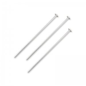 Clous tête plate 40x0.8 mm en Argent 925 x6