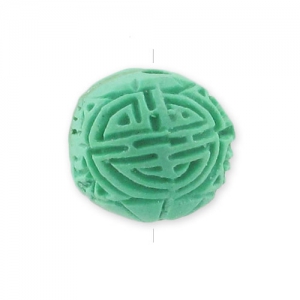 Ronde imitation Cinabre 12 mm Vert x1