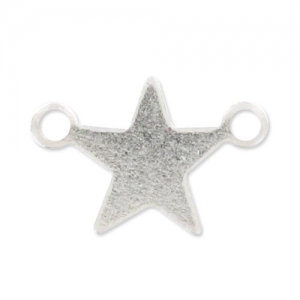 Intercalaires lisses étoiles 2 anneaux 10x7 mm argenté x4