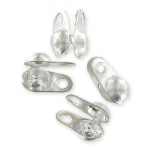 Embouts pour chaîne maille boule 3,2 mm Placage Argent fin vieilli x10