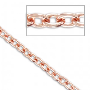 Chaîne en aluminium maille forçat 5 mm doré rose x1m