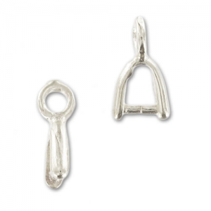 Attaches pendentifs  9 mm argenté x4