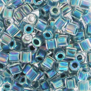 Miyuki Delica 8/0 Hex Cut DBLC0058 - Crystal AB Marine Blue Lin x10g