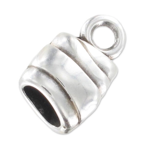 Embout rayé pour Mini Regaliz 7x4 mm Placage Argent fin vieilli x1