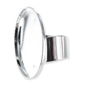 Bague ovale 30x22 mm argenté x1