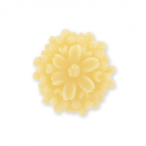 Cabochon fleur en résine 13 mm Jaune Mat x1