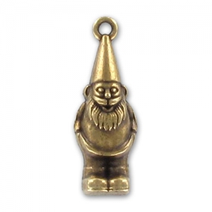 Pendentif nain de jardin 33 mm gold bronze x1