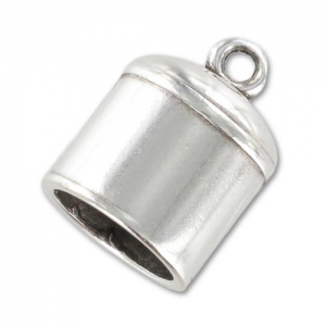 Embout pour création de bijoux spirale ou pour cordon 10mm Placage Argent fin vieilli