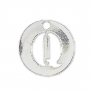 Breloque ronde lettre Q - 8.5 mm en Argent 925 x1