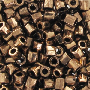 Miyuki Delica 8/0 Hex Cut DBLC0022 - Dark Bronze Metallic x10g