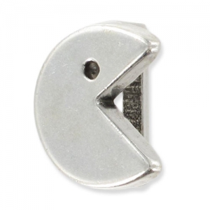 Poussoir 13x12mm pour lacet 10 mm Placage Argent fin vieilli x1