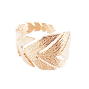 Bague feuille doré rose x1