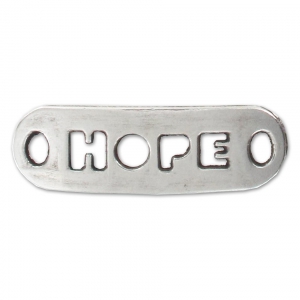 Intercalaire Hope 2 trous 24x8 mm Placage Argent fin vieilli x1