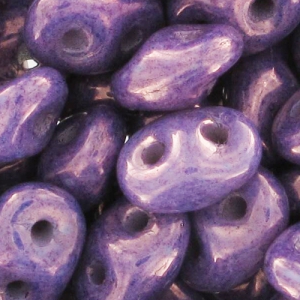 SuperDuo 2,5x5 mm Luster Metallic Amethyst Chalk x10g