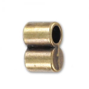Embout double pour cordon 3 mm bronze x1