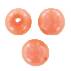 Perles en verre tchèque rondes Shiny 4 mm Peach Coral x50