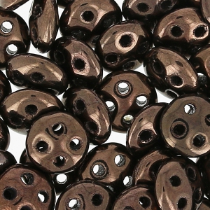 Czechmates Quadralentil 4 trous 6 mm Dark Bronze x5g