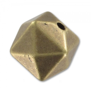Perles Cubes multifaces en résine CCB 14 mm Bronze x 15