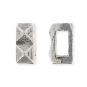 Poussoir décor relief pour cordons 3 mm argenté vieilli x1