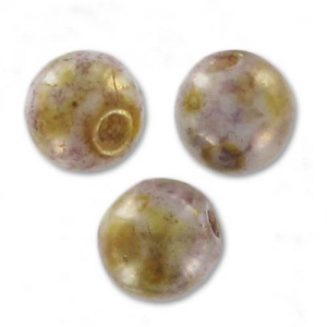 Perles en verre tchèque rondes  4 mm Rose Gold Ceramic Look x50