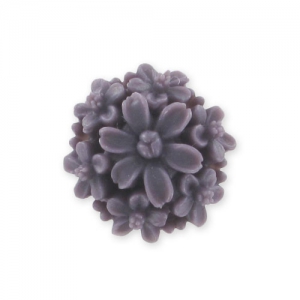 Cabochon fleur en résine  13 mm Violet foncé Mat x1