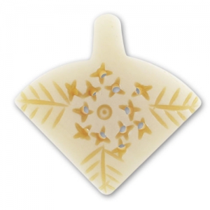 Pendentif éventail en os 34 mm Naturel x1