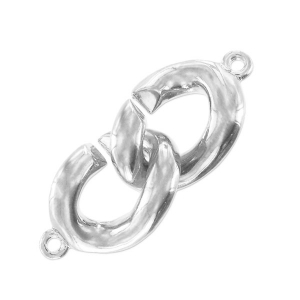 Fermoir menotte torsadé 37 mm - Plaqué rhodium x1