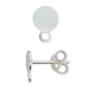 Clous d'oreilles plateau avec anneau 6 mm en Argent 925 x2