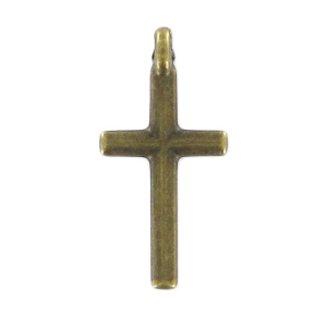 Breloques croix 16 mm bronze x10
