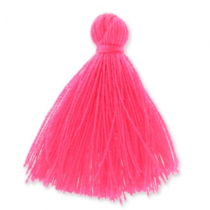 Pompon imitation coton 27-30 mm Rose Fluo x1