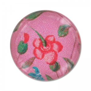 Cabochon fleuri 18 mm Rose