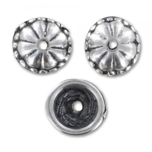 Coupelles  9 mm argenté vieilli x6