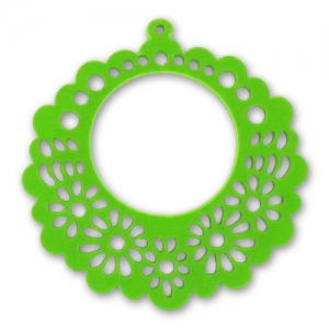 Pendentif filigrané en bois 44 mm  Vert x1