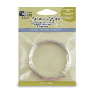 Fil de cuivre Artistic Wire 1.3 mm - Plaqué Argent anti-ternissement x3m