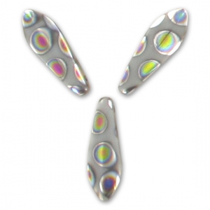 Dagues en verre 5x16 mm Opaque Grey Peacock x50