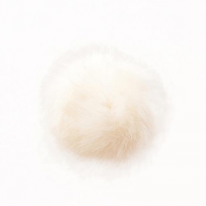 Pompon fourrure synthétique 10 cm Blanc x1